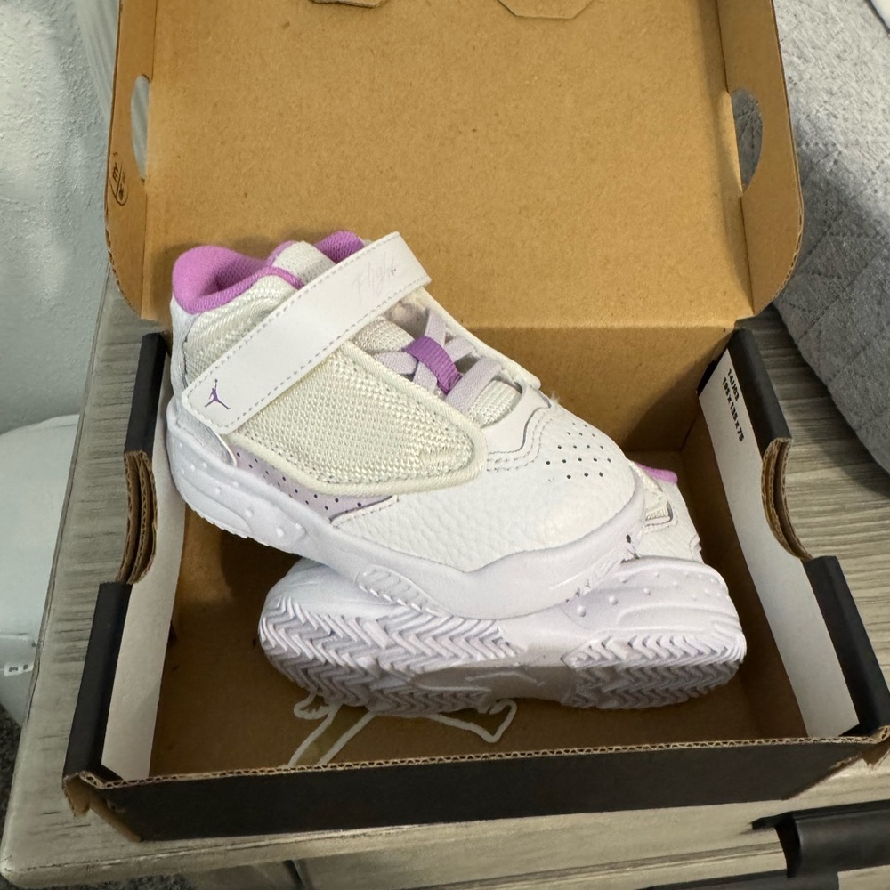 White and Purple Kids' Sneakers